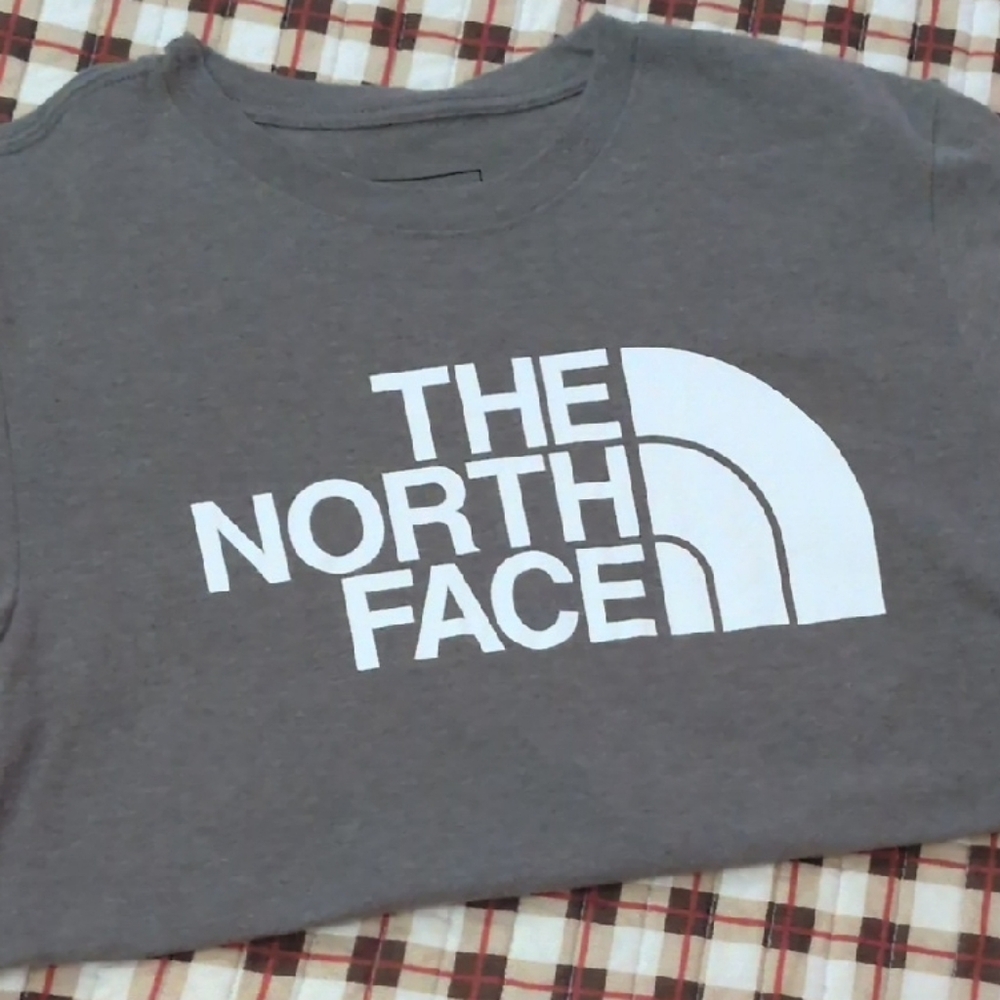 The North Face Gray Short Sleeve Tee with White Logo